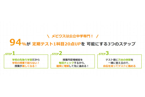 メビウス(個別指導)定期テスト1科目20点UPを可能にする3つのステップ