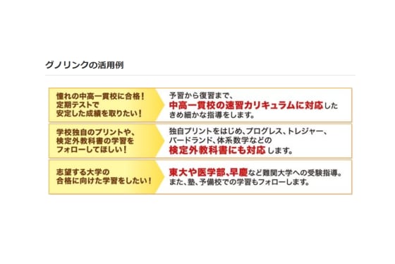 個別指導グノリンク中高部活用例