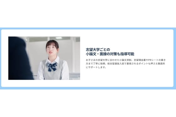 小論文や面接指導も可能