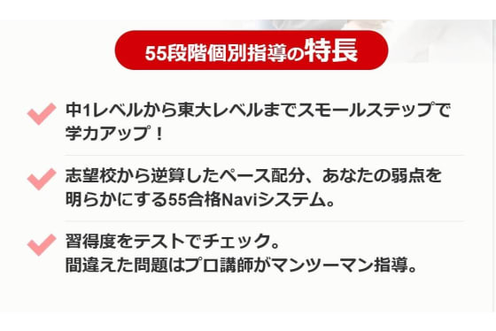 55段階個別指導の特長