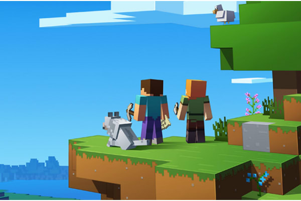 子どもたちに大人気の「マインクラフト🄬」を使って学びます