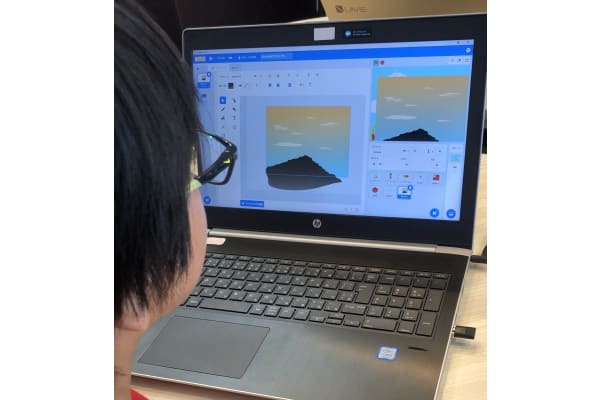 scratchプログラミング　　QUREOビジュアルプログラミング