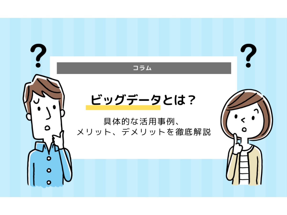 ビッグデータとは 具体的な活用事例 メリット デメリットを徹底解説 コエテコ