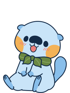 座って笑っているテッコ