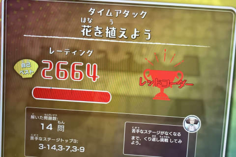 最高得点をめざして日々頑張っています。