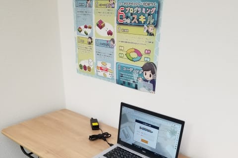 教室内部。机を広く使えます！