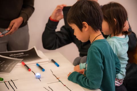 ロボットでのプログラミングもあります