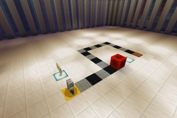 子どもたちに大人気の「マインクラフトⓇ」を使って学びます。