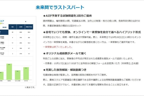 全問解説講義と個別成績表付き