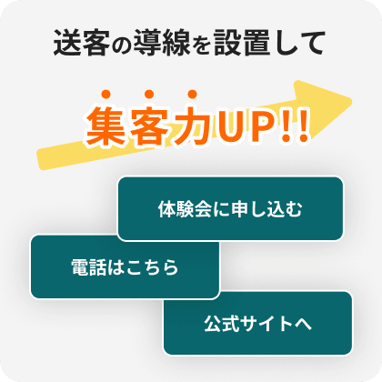 集客の導線を設置して集客力UP！！