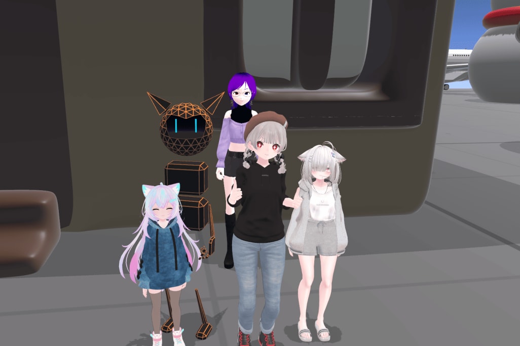 メタバースに集合する生徒と先生