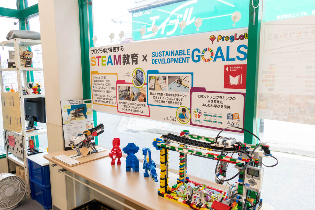 SDGsカリキュラムも導入（ロボット制作・プログラミング・調べ学習・発表）（撮影：2020年8月）