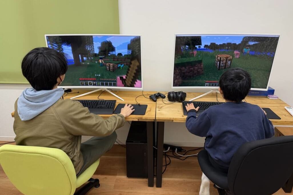 マインクラフトを使った授業の様子