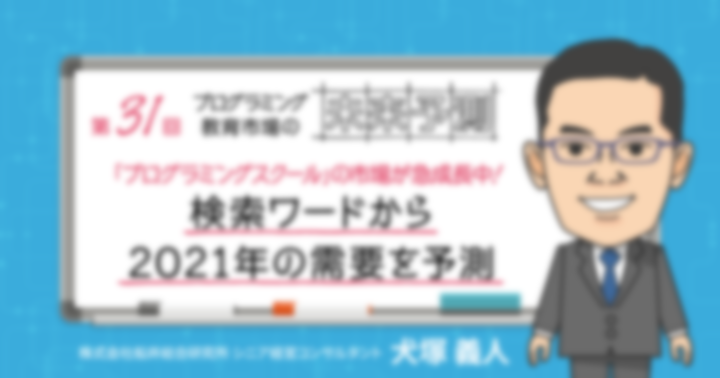 「プログラミングスクール」の市場が急成長中！検索ワードから2021年の需要を予測する