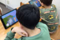 プログラミング授業の様子です。学んだプログラミングスキルを使って、クリエイトの作品作りもおこないます。
