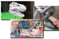 3Dプリンターで作った恐竜の骨、電動ノコギリ、電子工作
