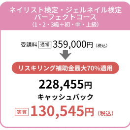 ネイリスト検定・ジェルネイル検定パーフェクトコース【補助金活用で最大70%還元】のイメージ画像