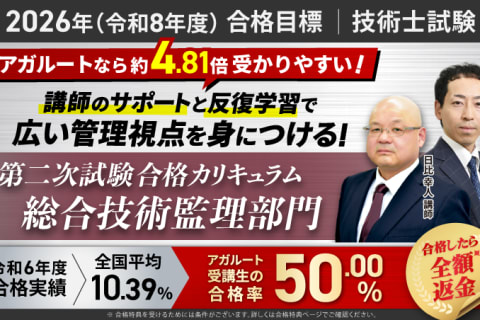 【2026年合格目標】第二次試験合格カリキュラム 総合技術監理部門　フルのイメージ画像
