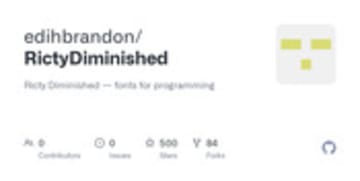 GitHub - edihbrandon/RictyDiminished: Ricty Diminished --- fonts for programming