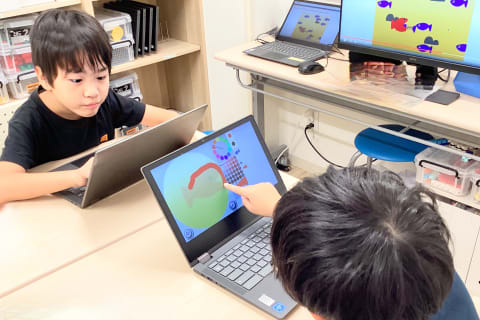 アニメーションプログラムのレッスンの様子