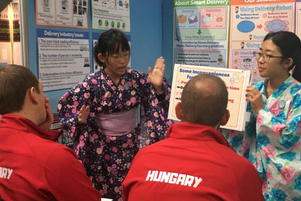 WRO2019ハンガリー国際大会オープンカテゴリー中学生の部「AR+」世界7位入賞（撮影：2019年11月）