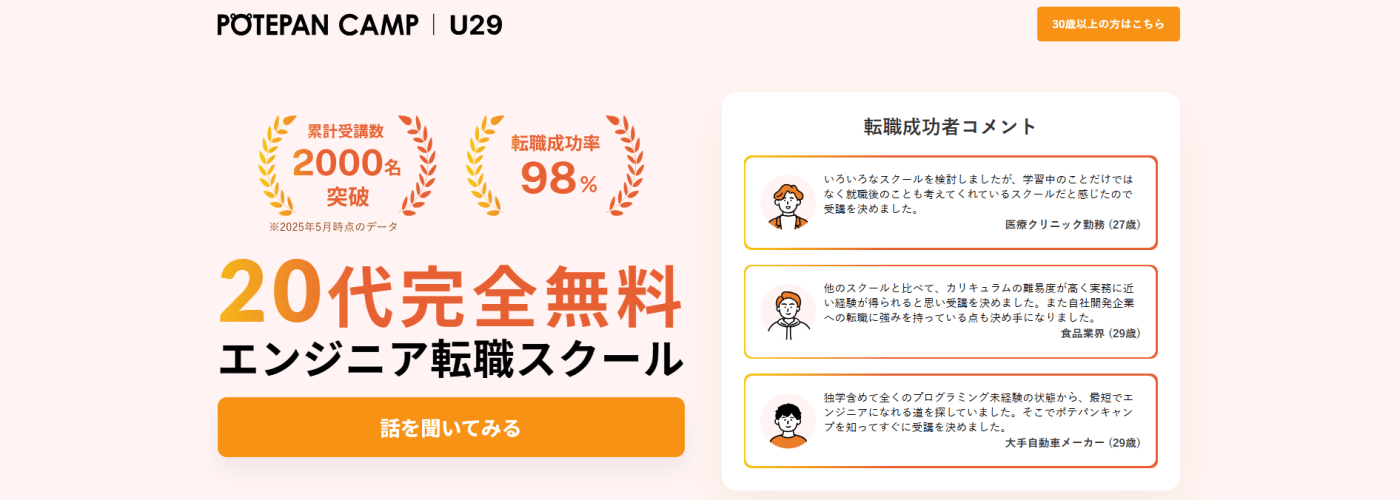 ポテパンキャンプU29コース