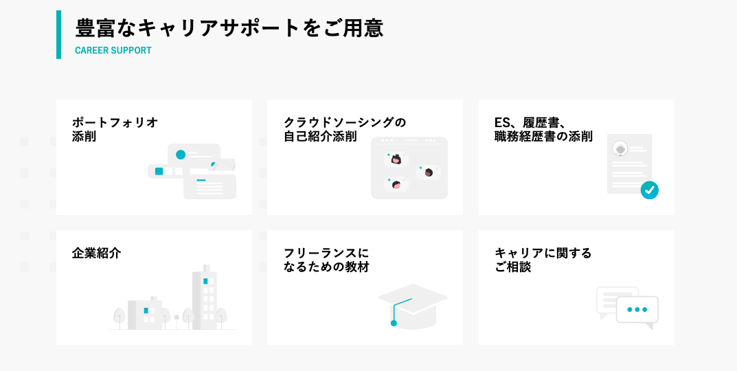 豊富なキャリアサポートを用意