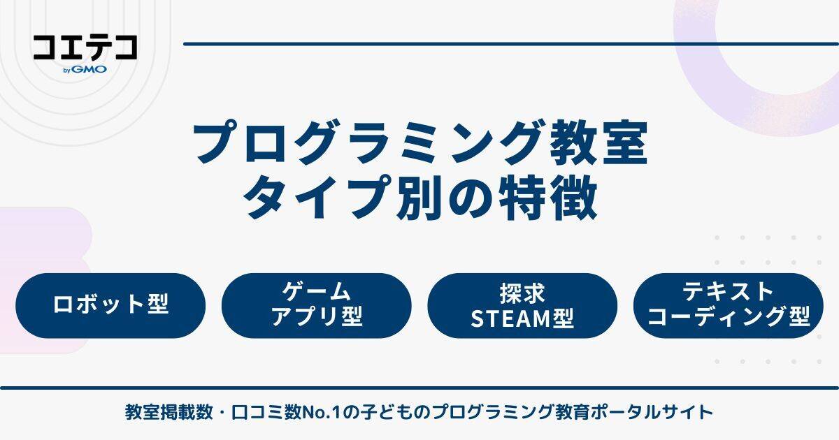プログラミング教室・タイプ別の特徴(ロボット型・探究型など)