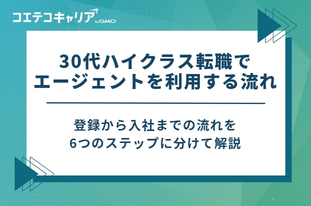 30代ハイクラス転職でエージェントを利用する流れ
