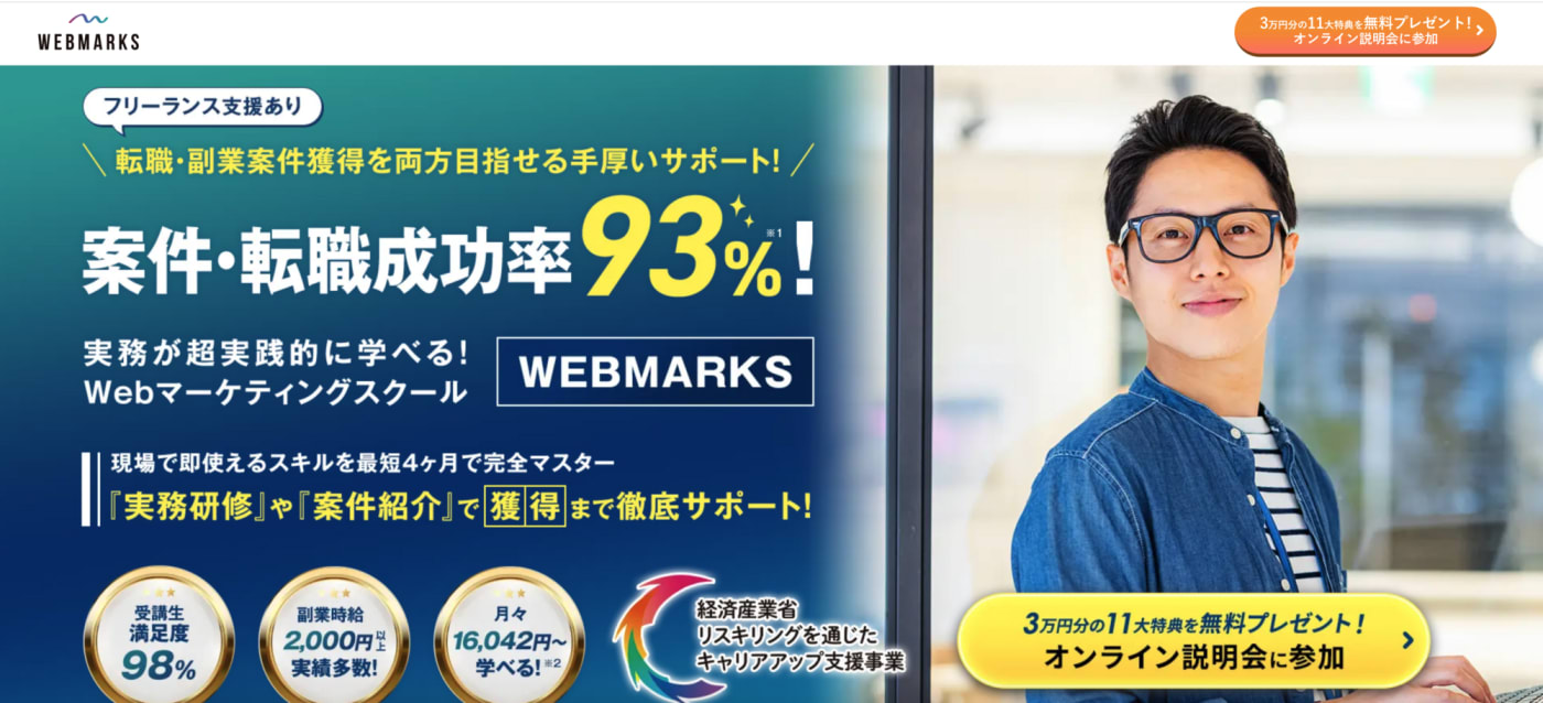 web marksのウェブサイトのスクリーンショット