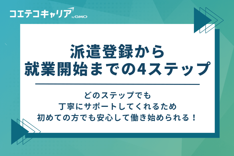 派遣登録から就業開始までの簡単4ステップ