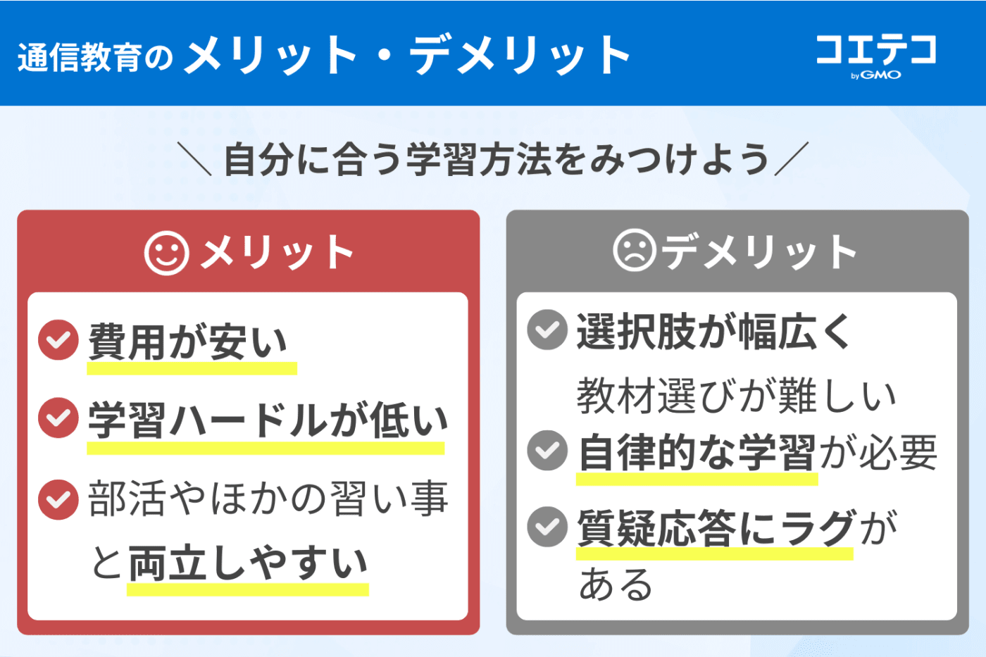 通信教育のメリット・デメリット