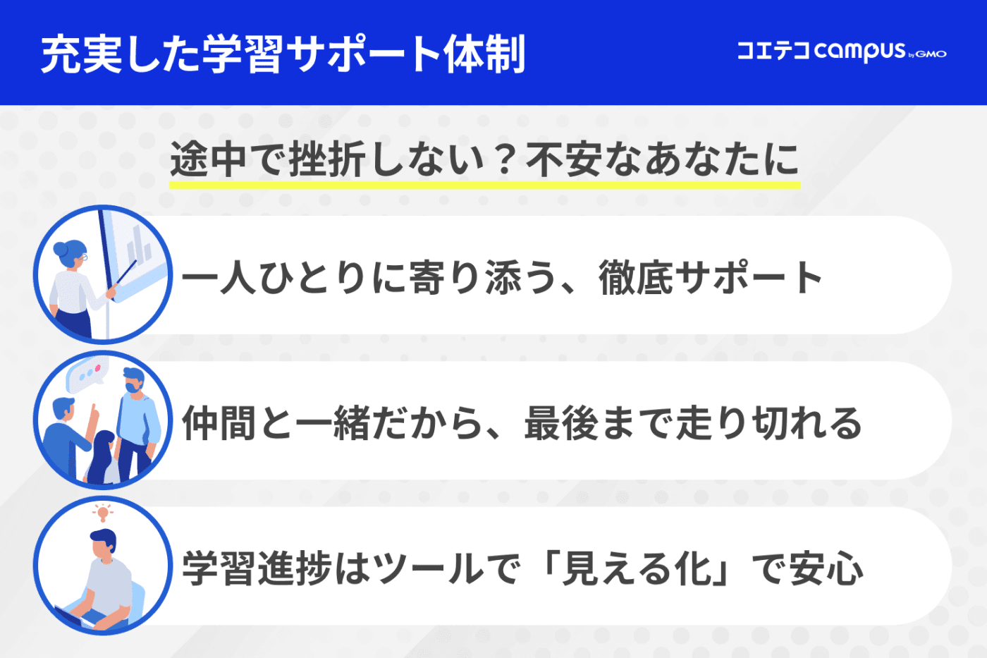 プログラミングスクールのサポート内容