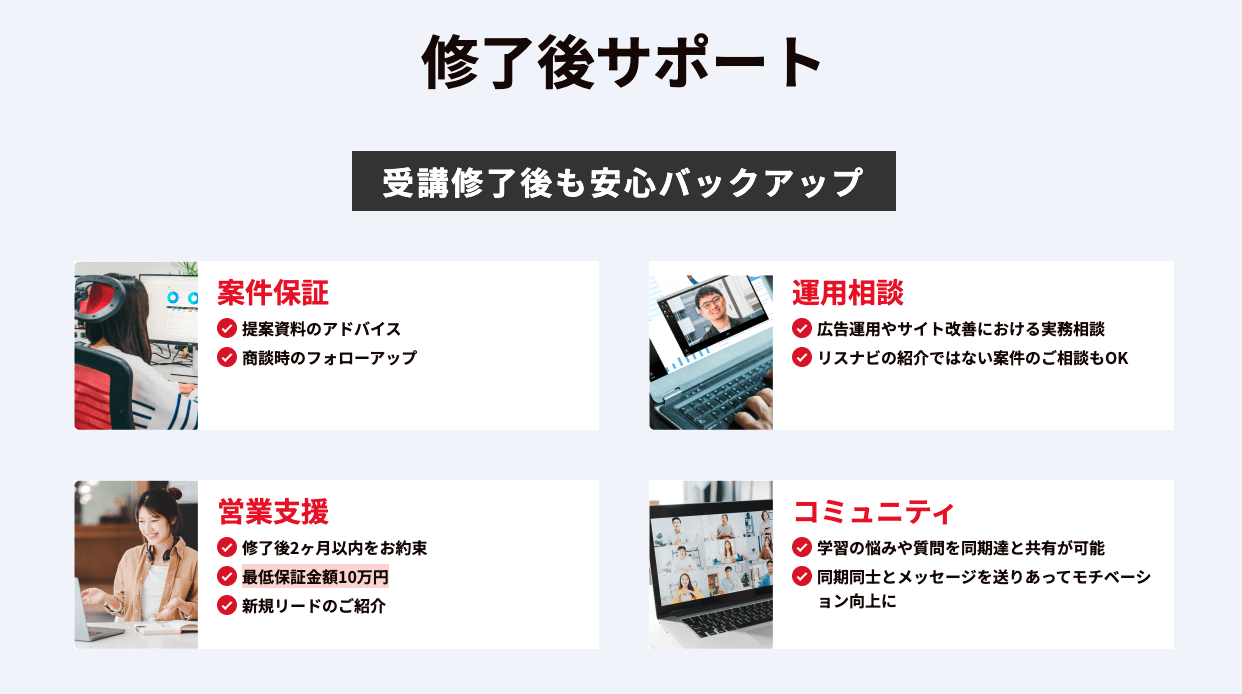 リスナビ修了後サポート例