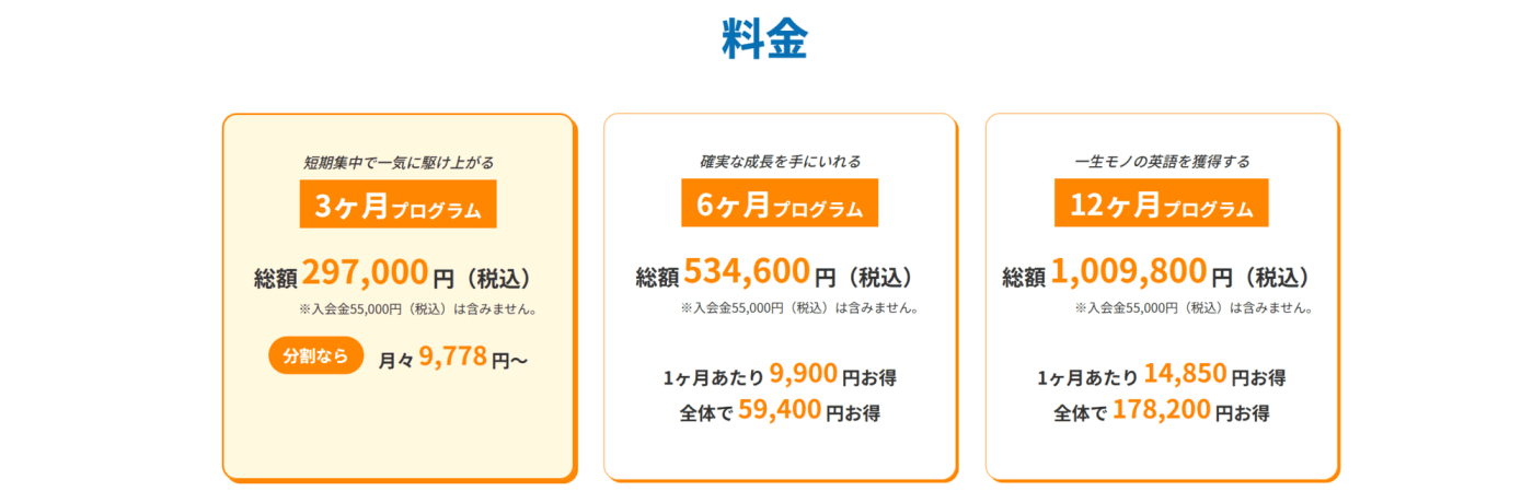 TEPPEN ENGLISHの料金