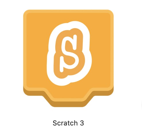 白い背景にスクラッチ3という言葉が書かれたオレンジ色のアイコン