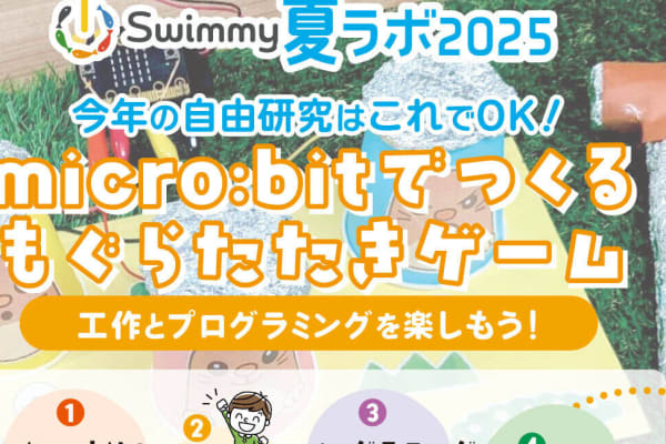 【micro:bitでつくるもぐらたたきゲーム！】これで夏休みの自由研究もばっちり！是非夏ラボにご参加下さい！