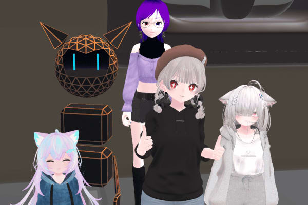 メタバースに集合する生徒と先生