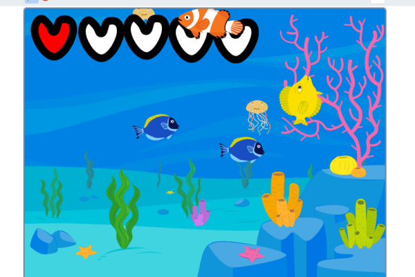 生徒作品例魚を食べて進化するゲーム