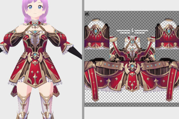 物語(デザイン)コースのキャラメイク画面です。(VRoid Studioにて作成)