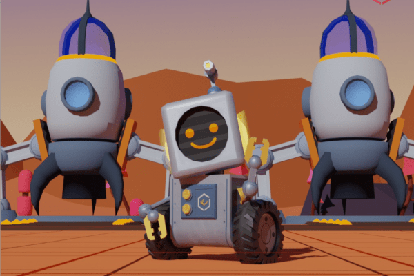 ブロックプログラミングクラスでは、バーチャルロボット教材「ロボティファイ」を使って学びます。