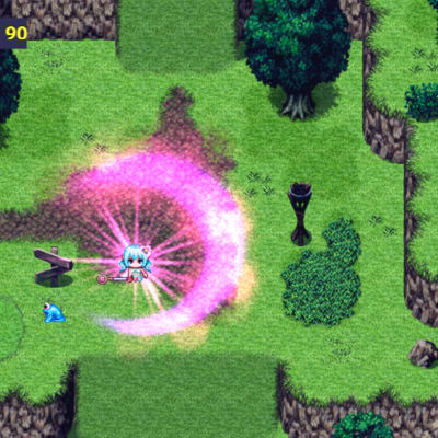 物語コース(オリジナル)でアクションRPGのような戦闘システムを作ることも可能です。