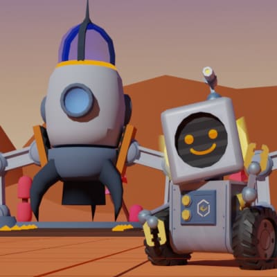 ブロックプログラミングクラスでは、バーチャルロボット教材「ロボティファイ」を使って学びます。