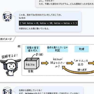 キャラクターとの対話形式でわかりやすい教材（中級）