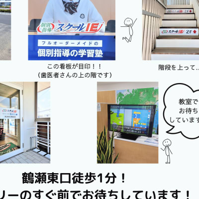 鶴瀬駅東口を背にして、右手側に見えるみずほ銀行様、ビッグエー様間の建物2階です！