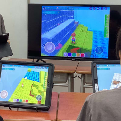 プログラミング発表週の様子です。みんなそれぞれ思い思いにクリエイトで自分の作ったものを自分の言葉で発表します。