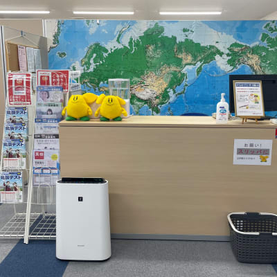 受付です 教室に入ってすぐ目の前にございます まずはこちらでお話を伺います