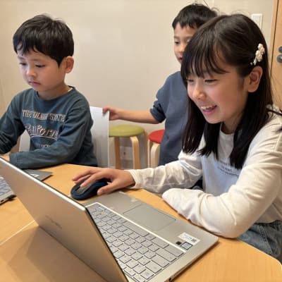 LeLu Kids授業風景、先生１人に５人までの少人数制個別指導です！