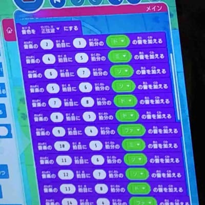 自作の曲をプログラミングし、みんなの前で聴いてもらっています。