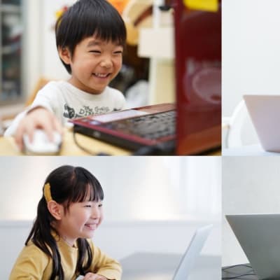 オンラインで先生と生徒2~3名の授業